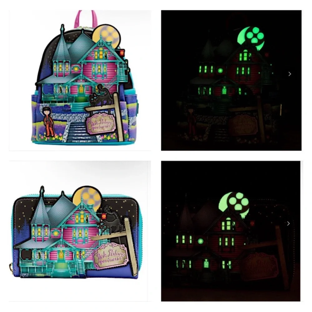Loungefly Coraline Glow In The Dark House Mini Backpack & Wallet Set